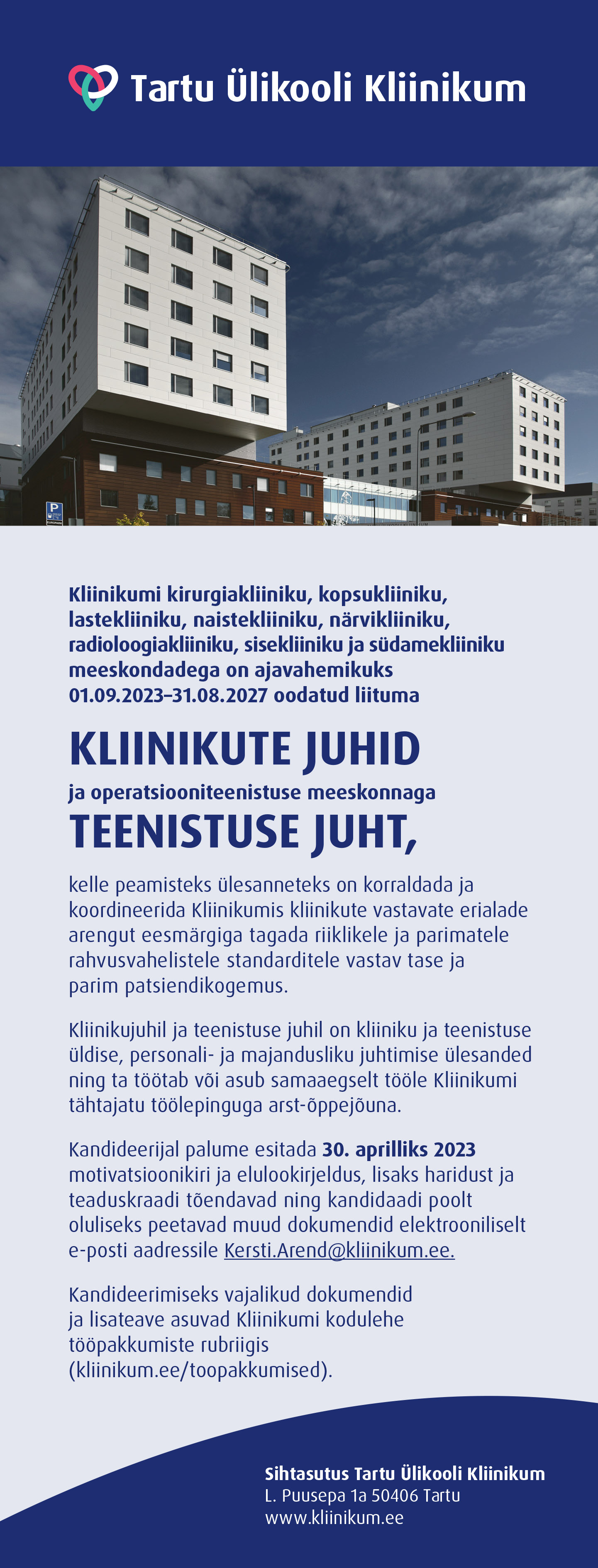 KLIINIKUTE JUHID, TEENISTUSE JUHT